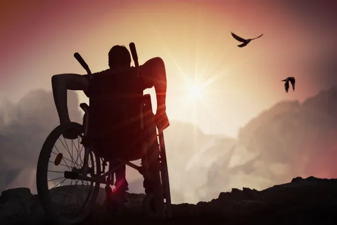 a person on wheelchair