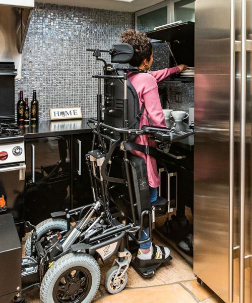 More mobility with standing wheelchair