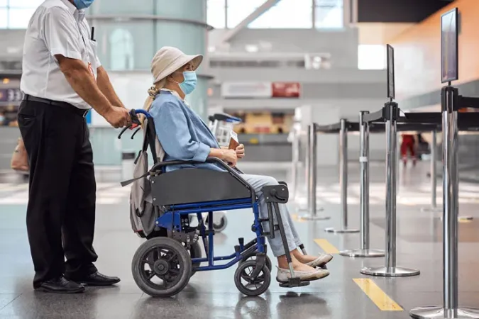 wheelchair on a plane