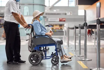 wheelchair on a plane