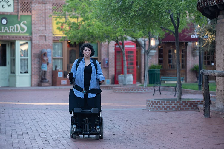 Paraplegic Using a Standing Wheelchair