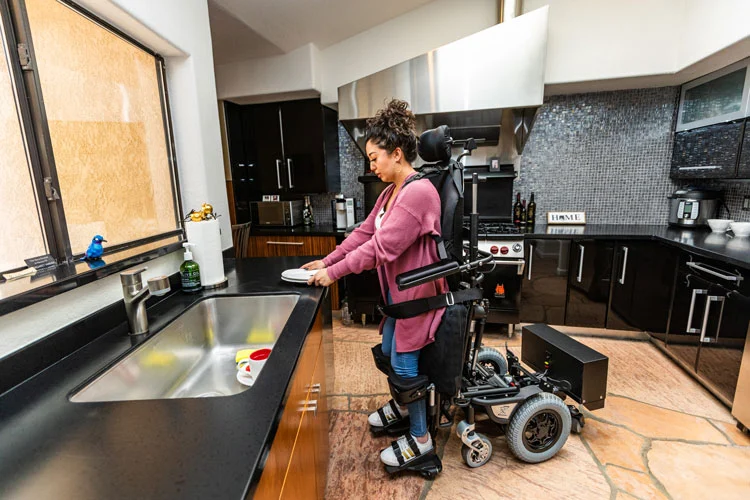 a woman using a wheelchair for multiple sclerosis