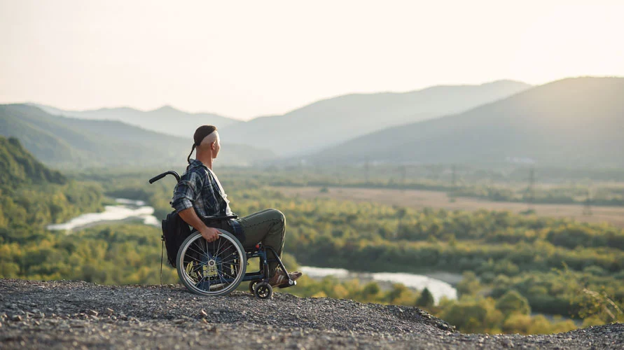 athlete on a wheelchair