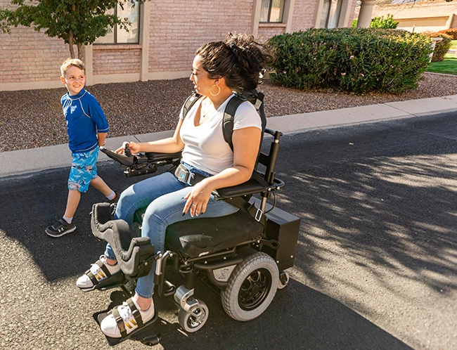 using redman powerchair in public places