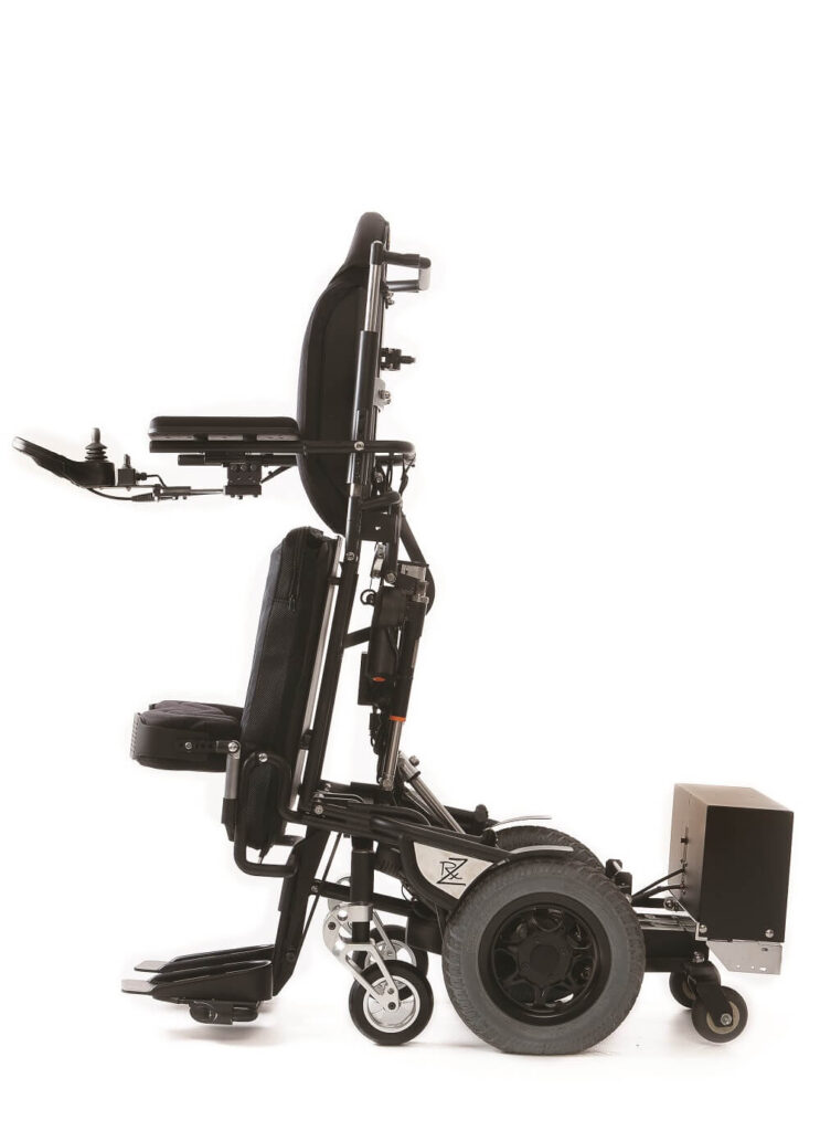 Redman power chair in upright standing position